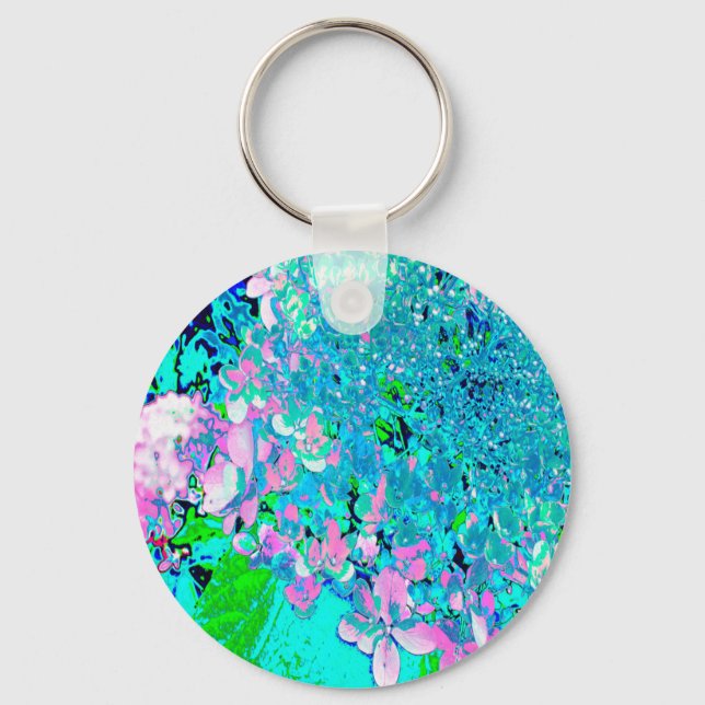 Porte-clés Élégant Limelight rose et bleu Hydrangea (Recto)