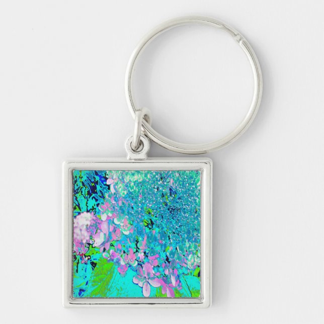 Porte-clés Élégant Limelight rose et bleu Hydrangea (Devant)