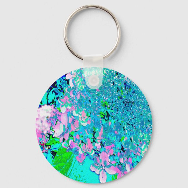 Porte-clés Élégant Limelight rose et bleu Hydrangea (Recto)