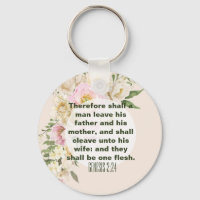 Élégant Mariage Bible Verse Genèse Frontière Flora