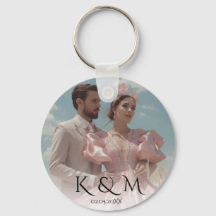 Porte-clés Élégant Mariage photo Pastel Vintage