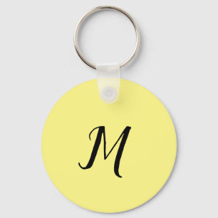 Porte-clés ÉLÉGANT MONOGRAMME jaune MINIMAL SIMPLE