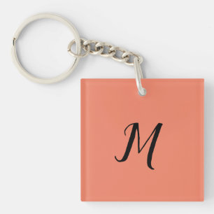 PORTE-CLÉS ÉLÉGANT MONOGRAMME MINIMAL SIMPLE