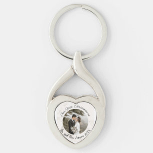 Porte-clés Élégant Notre premier mariage photo Porte - clé de