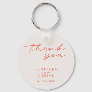 Porte-clés Elégant Pastel minimal blanc et rouge Mariage