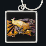 PORTE-CLÉS ELEGANT PEACOCK IN YELLOW AND BLACK<br><div class="desc">Digital design by Bulgan Lumini . Part from new collection ARCADIA .</div>
