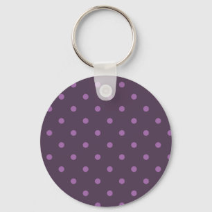 Porte-clés élégant pois violet foncé et clair