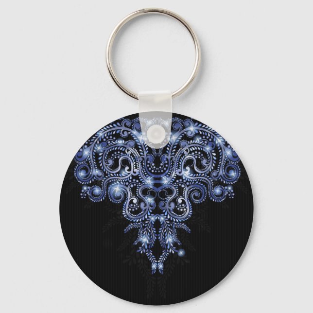 Porte-clés Élégant Porte - clé bleu scintillant (Recto)