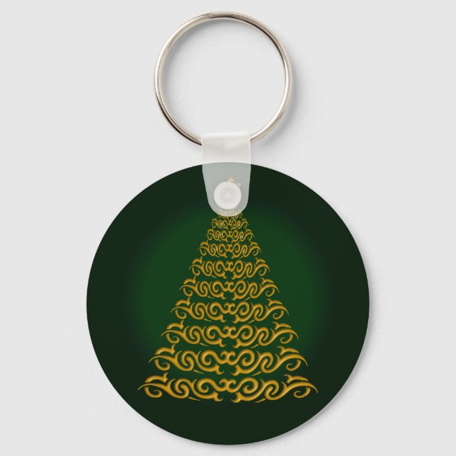 Porte-clés Élégant Porte - clé d'arbre de Noël vert (Recto)