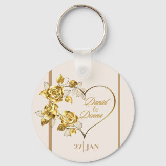 Porte-clés Élégant Porte - clé Mariage doré personnalisé