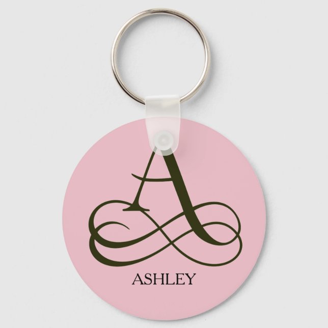 Porte-clés Élégant Porte - clé Monogramme "A" (Recto)