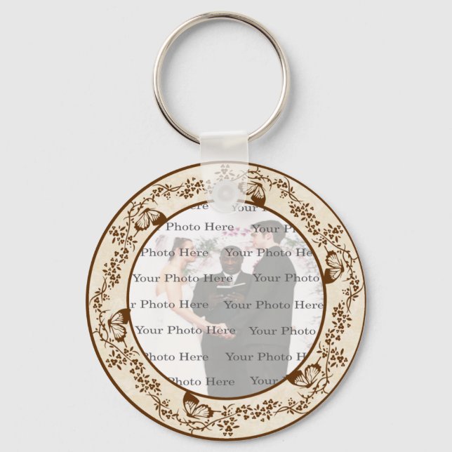 Porte-clés Élégant Porte - clé rond papillon (Recto)