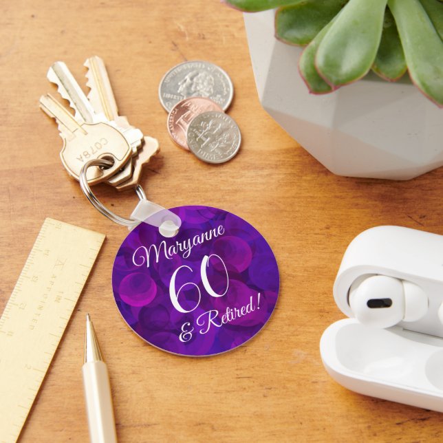 Porte-clés Élégant Purple 60 & Retraite (Bureau)