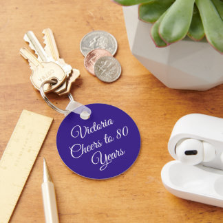 Porte-clés Elegant Purple 80th Birthday Keychain