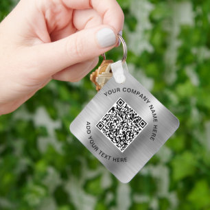 Porte-clés Elégant QR Code promotionnel Argent