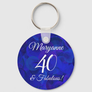 Porte-clés Elégant Royal Blue 40 & Fabuleuse fête d'anniversa