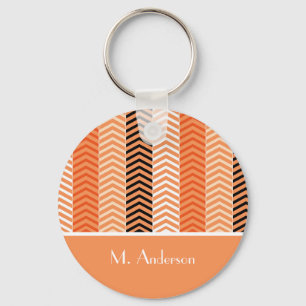 Porte-clés Élégant Style Moderne Orange Chevron Stripes Avec 