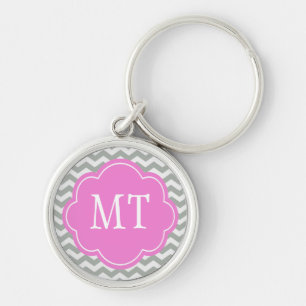 Porte-clés Élégant, tendance, classique monogramme de chevron