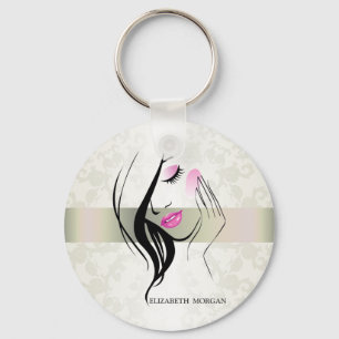 Porte-clés Élégant vintage, Chic, Dentelle, Silhouette de fil