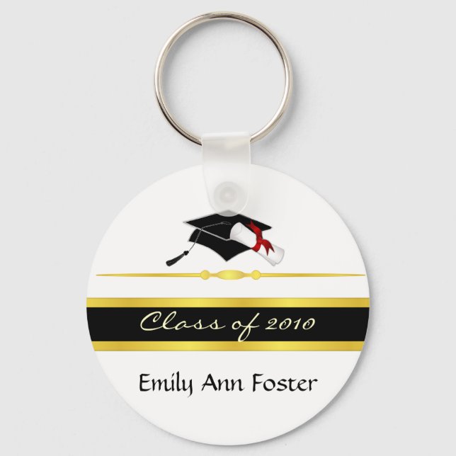 Porte-clés Élégante bague clé de graduation - Classe de 2010 (Recto)