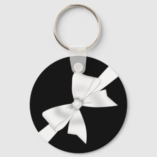 Porte-clés Elégante Bow blanche
