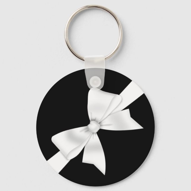 Porte-clés Elégante Bow blanche (Recto)