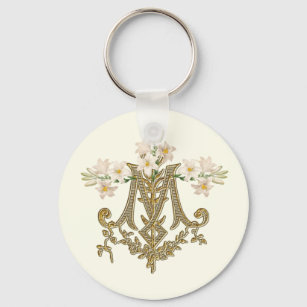 Porte-clés Elégante carte de lentilles de croix mariales en o