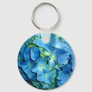 Porte-clés Elégante hydrangée fleurie bleue