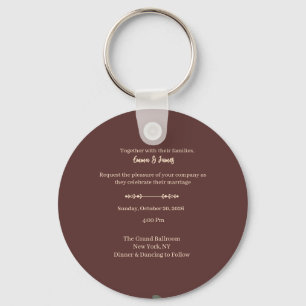 Porte-clés Élégante invitation de mariage luxueuse bordeaux 