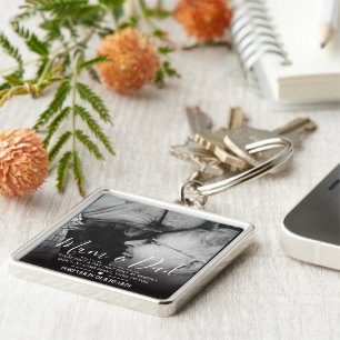 Porte-clés Élégante photo commémorative   Maman & Papa