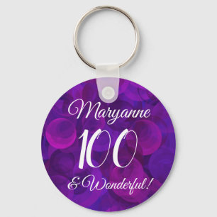 Porte-clés Elégante Purple 100 et merveilleuse fête d'anniver