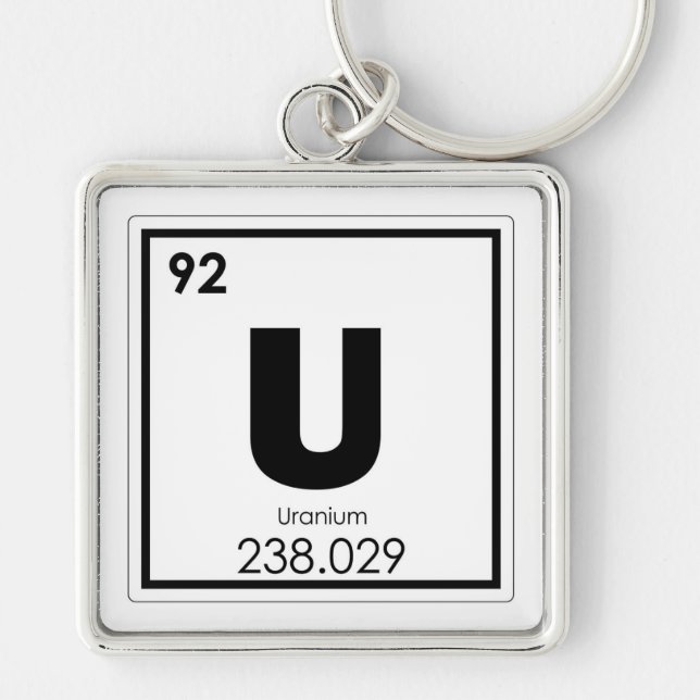 Porte-clés Élément chimique de l'uranium, symbole formule chi (Devant)