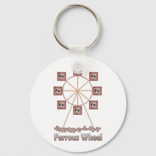 Porte-clés Élément de chimie en fer de roue ferreux
