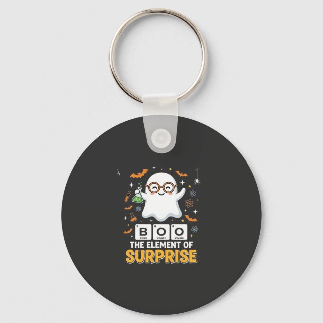 Porte-clés Élément de surprise de fantôme de design Halloween (Recto)