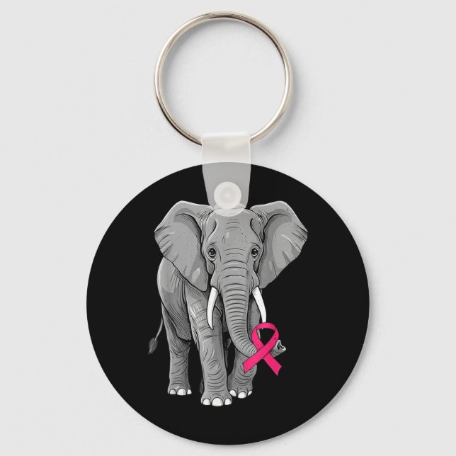 Porte-clés Élément Ruban Rose Cancer du Sein Sensibilisation (Recto)