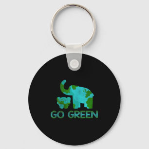 Porte-clés Élément vert éléphant nature climat protéger heure