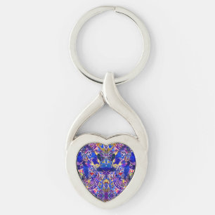 Porte-clés Éléments abstraits bleus mignons