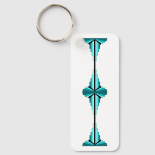 Porte-clés Éléments Art déco en vert turquoise