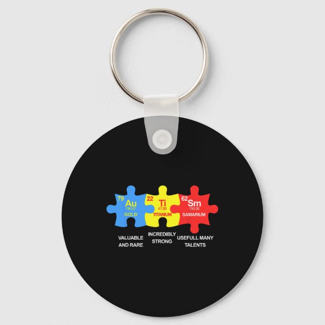 Porte-clés Éléments autistes Tableau périodique Sensibilisati (Recto)