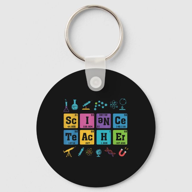 Porte-clés Éléments de chimie des enseignants en sciences Tab (Recto)