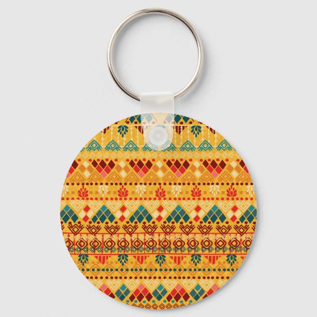 Porte-clés Éléments tribaux, motif polyvalent et transparent. (Recto)