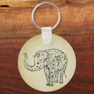 Porte-clés Éléphant à motifs