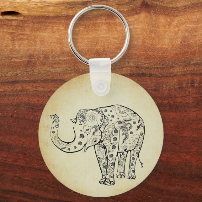 Porte-clés Éléphant à motifs (Recto)