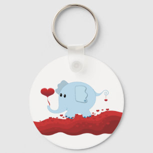 Porte-clés Éléphant avec des coeurs