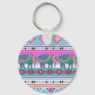Porte-clés Eléphant avec Motif aztèque