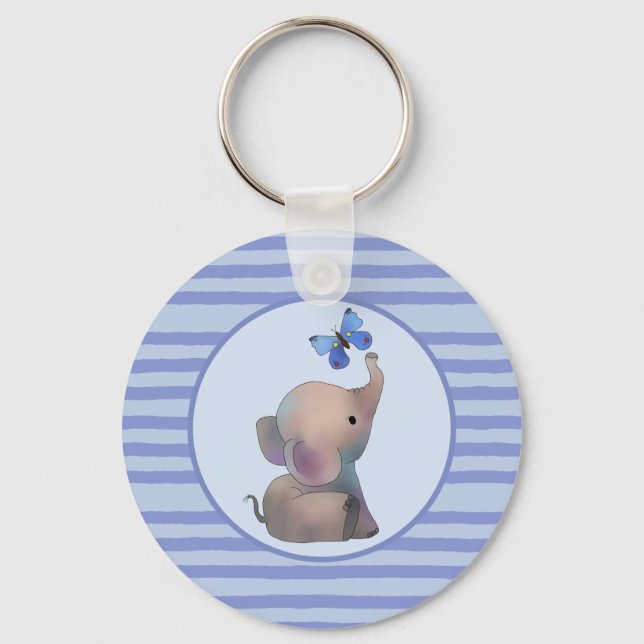 Porte-clés Éléphant avec papillon (Recto)