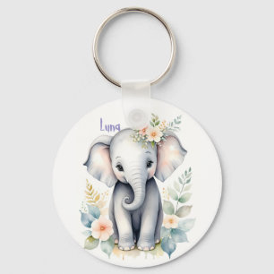 Porte-clés Eléphant bébé en floraison