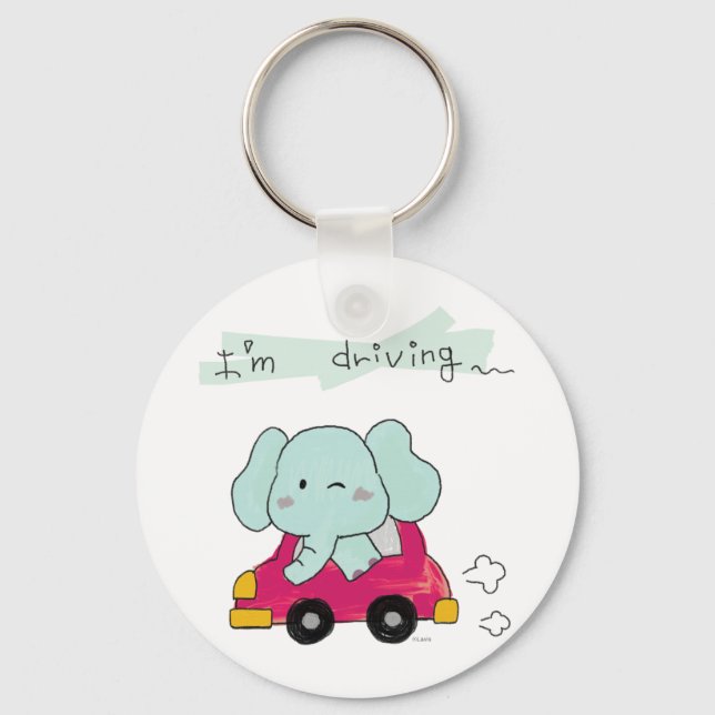 Porte-clés éléphant bleu trop mignon (Recto)