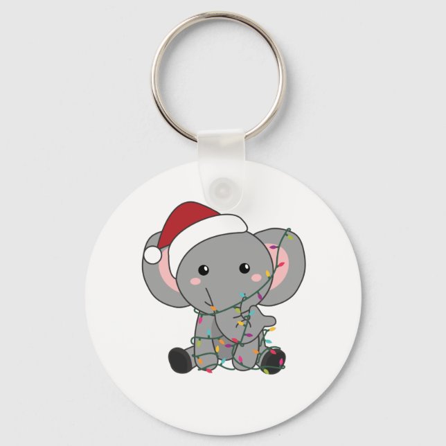 Porte-clés Elephant Christmas Snow Winter Animals Elephants (Recto)