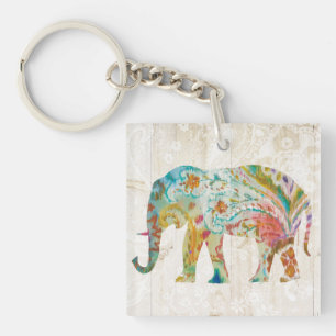 Porte-clés Éléphant de Boho Paisley II
